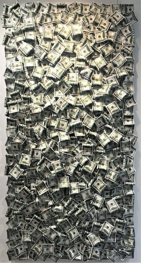 The Money Wall - Sculpture - Hanging on Display